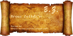 Brosz Zoltán névjegykártya